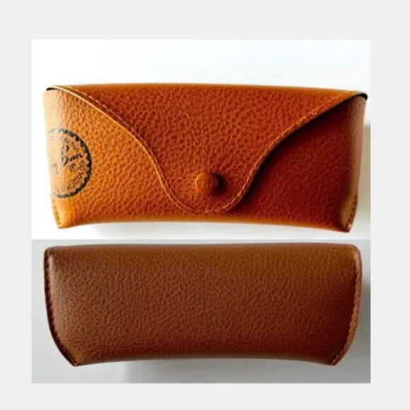 Ray-Ban Textured Leather Sunglasses Case Brown - Picture 1 of 6